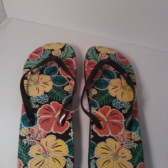 Juncture Women's Flip Flop Sandals Color Black/Floral Design Size M 7/8 NWOT - Picture 4 of 6